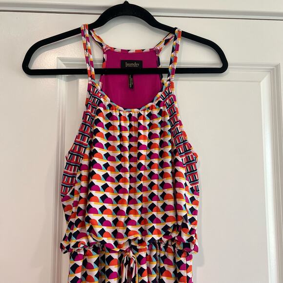 Laundry by Shelly Segal Women's Dress Abstract Print Pink Sleeveless Size M - Picture 3 of 9
